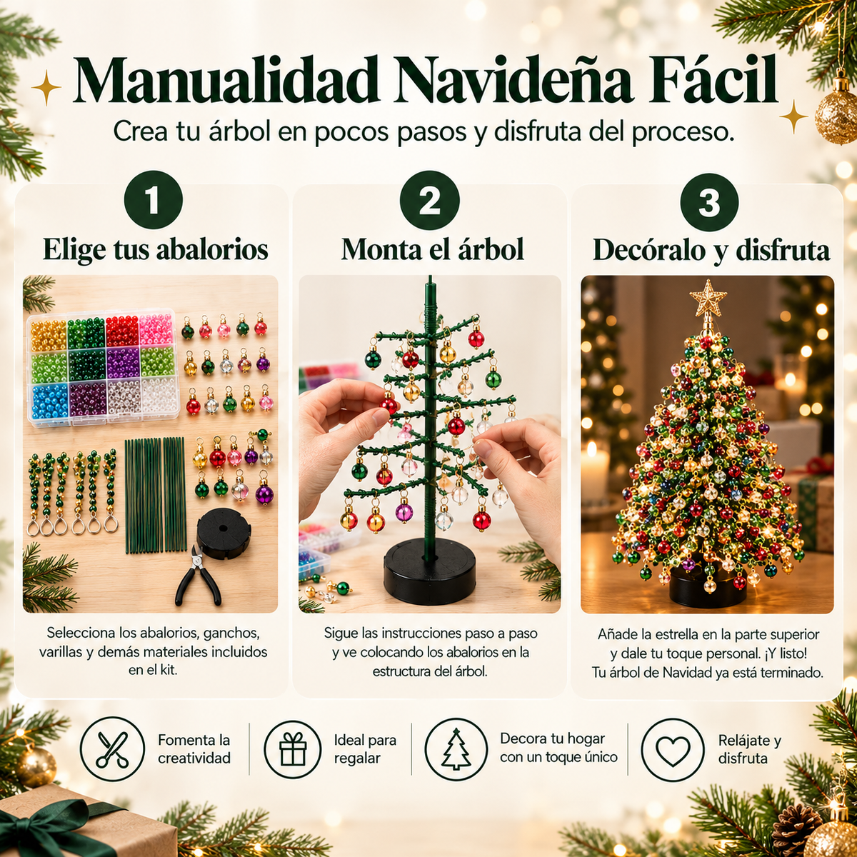 Árbol de Navidad DIY para crear en familia