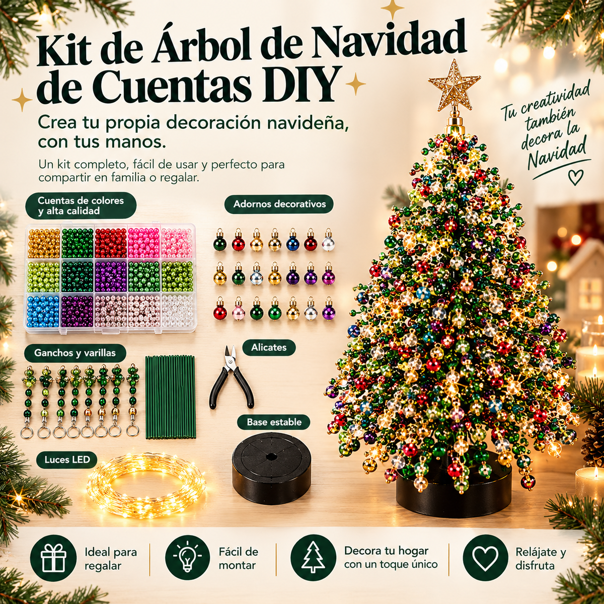 Árbol de Navidad DIY para crear en familia